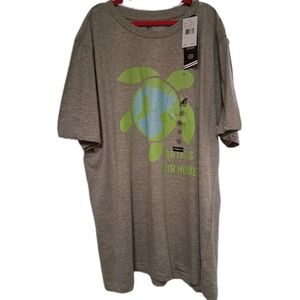 ADTN Men's Gray Turtle Graphic Short‎ Sleeve T-Shirt Size XL (Earth Is Our Home)